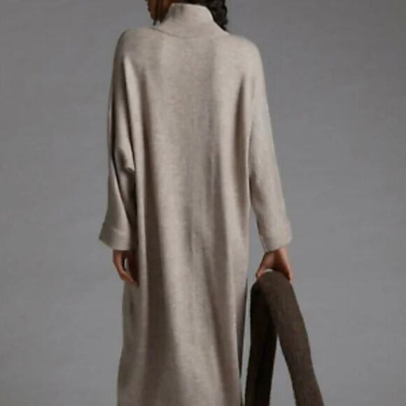 Anthropologie Sweater Beige Oversized Midi Dress - New - Small - Picture 2 of 5